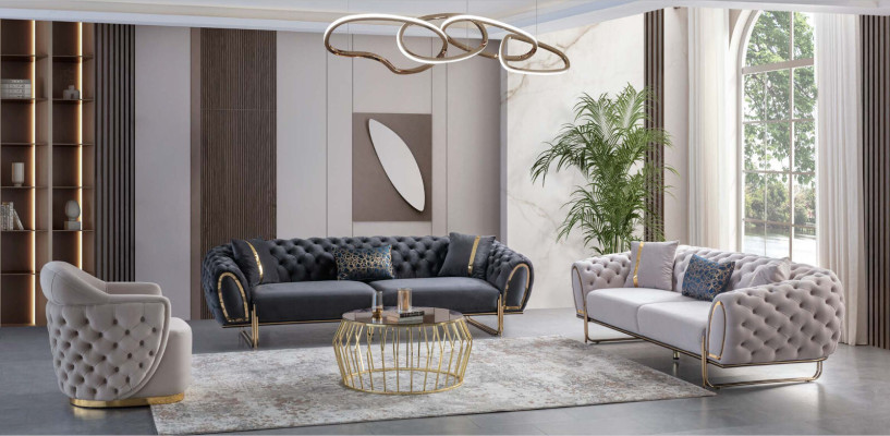 Sessel 1 Sitzer Polster Sofas Design Luxus Textil Couch weiß Sofa Neu