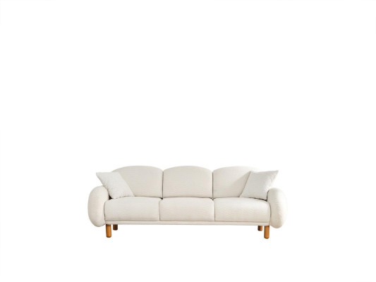 Moderne Polstersofa Garnitur Wohnzimmer Dreisitzer Weißer 3-Sitzer 2tlg