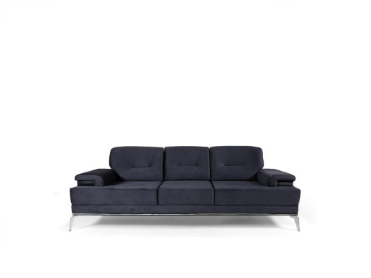Schwarz/Graue Sofagarnitur Polstercouchen Designer Dreisitzer Couch Set