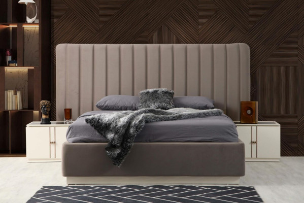 Modern Schlafzimmer-Set Luxus Bett Kleiderschrank Schminktisch 5 tlg