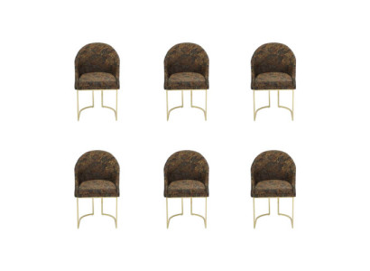 Modern Esszimmer stühle Wohnzimmer luxuriöse Mehrfarbig 6x Stühle Metall neu