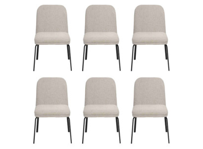 Gruppe Garnitur Stühle 6x Stuhl Set Textil Polster Sitz Edelstahl Esszimmer Neu