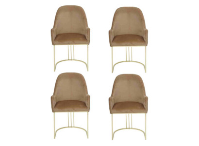 Gruppe Set 4x Sessel Stuhl Design Stoff Polster Stühle Esszimmer Textil