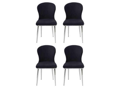 Gruppe Set 4x Sessel Stuhl Design Stoff Polster Stühle Esszimmer Textil