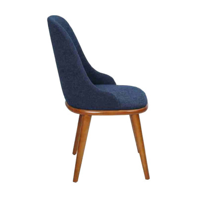 Stilvolle Blaue Esszimmerstühle Designer Holzgestell Moderner Küchenstuhl