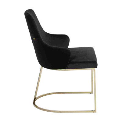 Designer Schwarze 4x Metallstühle Luxuriöse Edelstahl Polster Möbel