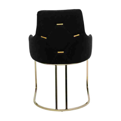 Designer Schwarze 4x Metallstühle Luxuriöse Edelstahl Polster Möbel