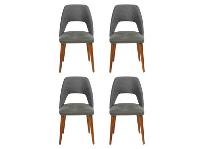 Exklusive Polster 4-er Stuhlset Küchen Möbel Designer Esszimmer Stühle