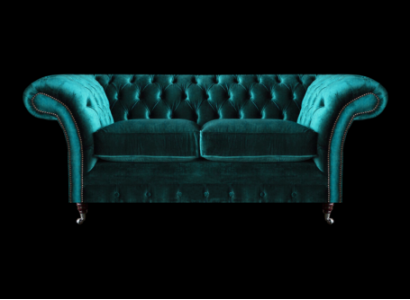 Chesterfield Design Grün Sofa Zweisitzer Sofa Einrichtung Polstermöbel