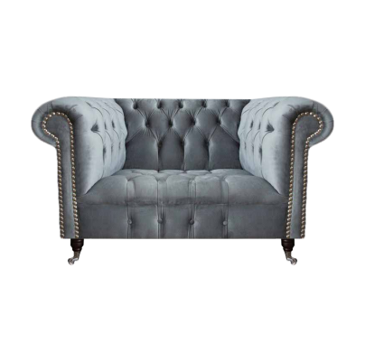 Wohnzimmer Grau Sessel Chesterfield Polster Sitz Möbel Neu Textil