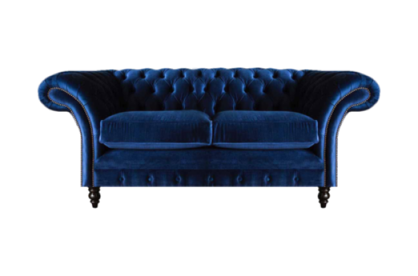 Wohnzimmer Sofas Couch Zweisitzer Einrichtung Blau Chesterfield Neu