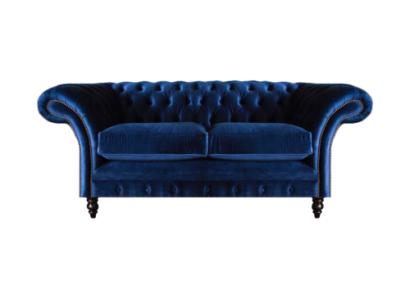 Wohnzimmer Sofas Couch Zweisitzer Einrichtung Blau Chesterfield Neu