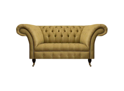Gelb Chesterfield Zweisitzer Sofa Couch Wohnzimmer Möbel Luxus Polster Textil