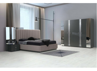 Stilvolles Schlafzimmer Bett Edle Möbel Nachttische Designer Schrank