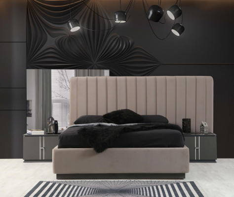 Stilvolles Schlafzimmer Bett Edle Möbel Nachttische Designer Schrank