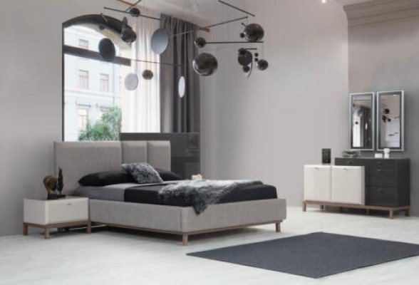 Exklusives Schlafzimmer Set Stilvolles Polsterbett Schminktisch 4tlg