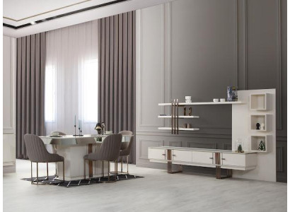 Esszimmer 6tlg. Set Esstisch Sideboard 4x Stühle Modern Neuheit Design