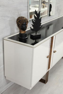 Esszimmer 6tlg. Set Esstisch Sideboard 4x Stühle Modern Neuheit Design