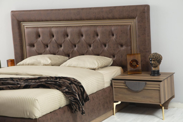 Bett 2x Nachttische 3tlg.Schlafzimmer Set Design Luxus Schlafzimmer Neu