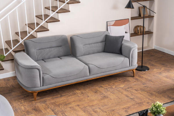 Modernes Graues Polstermöbel Set: Sofas und Sessel für Wohnzimmer Neu