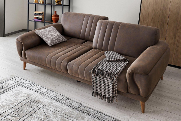 Moderne Polster Sofagarnitur Stoffsofas Textilcouchen Sessel 3tlg Set