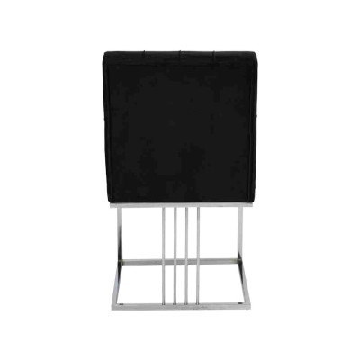Schwarzer Lehnstuhl Designer 2x Stühle Esszimmer Möbel Essstühle Edelstahlstuhl