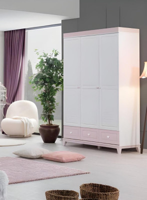 Kinderzimmer Garnitur Modern Kinderbett mit Schreibtisch Kommode Kleiderschrank