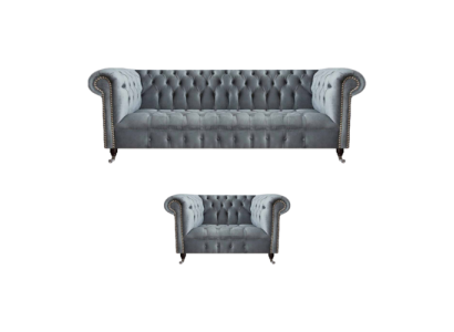 Wohnzimmer Komplett Dreisitzer Sofa Couch Sessel Luxus Einrichtung Chesterfield
