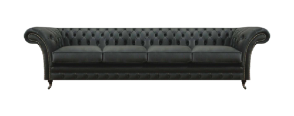 Wohnzimmer Chesterfield Schwarz Sofa Viersitzer Modern Einrichtung Neu