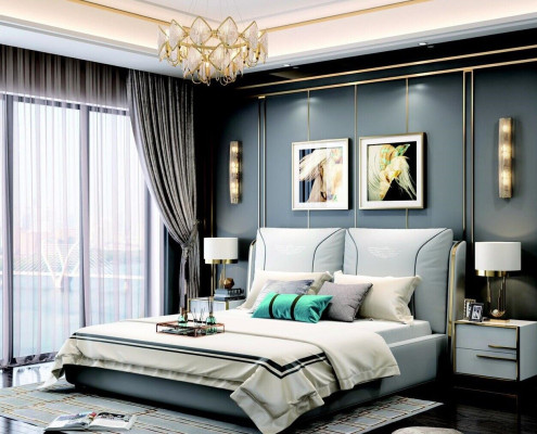 Bett 2x Nachttisch 3tlg. Schlafzimmer Set Design Modern Luxus Schlafzimmer Hotel