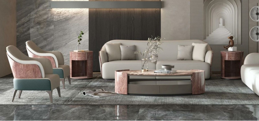 Couchtisch Luxus Design Couch Tisch Kaffee Beistell Tische Wohnzimmer Rund Tisch