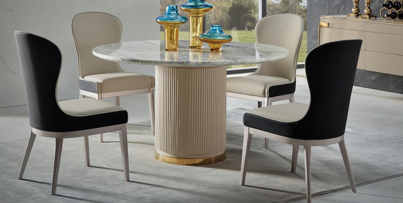 Runder Esstisch Rund Tisch Wohnzimmer Küche 135cm Luxus Marmor Runde Tische Neu