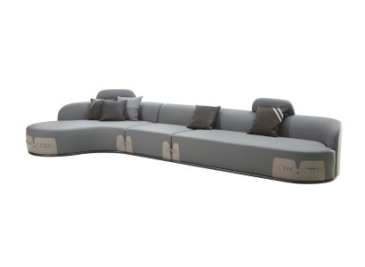 Ledersofa Wohnlandschaft Graue Couch Sofa Polster Ecke Sofas Garnituren Möbel