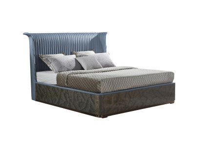 Klassische Designer Betten Schlafzimmer Bett Doppel Hotel möbel Stoff Textil Neu