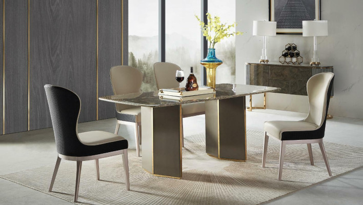 Esstisch Marmor Esstische Esszimmer Tische Tisch Design Holz Edelstahl Luxus