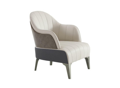 Sessel Wohnzimmer Modern Design Beige Leder Luxus Lounge Club Möbel 