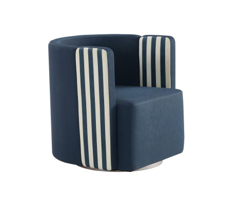 Sessel Blaue Textil Wohnzimmer Modern Design Lounge Club Luxus Möbel Stoff Neu