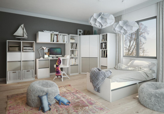 Jugendbett Kinderbett Kids Design Modern Kinderzimmer Bett 90 cm Bettkasten Neu