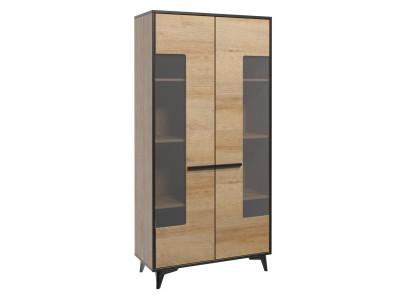 Vitrinen Kommodenschrank Glas Designer Schrank Holz Neu Kommode Vitrine Kommoden