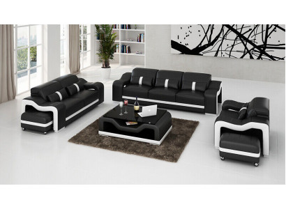 Moderne Sofagarnitur 3+2 Sitzer Sofa Couch Polster Garnitur Couchen Leder