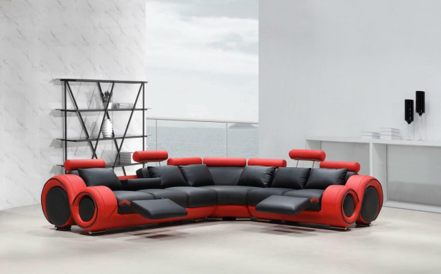 Designer Sofa Garnitur Wohnlandschaft Couch Ecksofa Leder Textil Polster