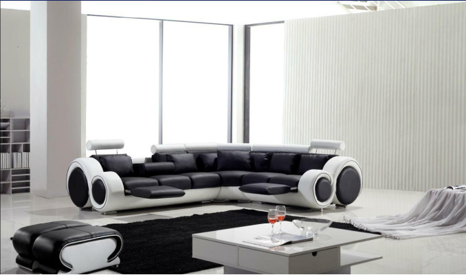 Designer Sofa Garnitur Wohnlandschaft Couch Ecksofa Leder Textil Polster
