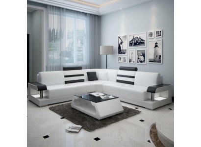 Designer Sofa Couch Ecksofa Polster Garnitur Wohnlandschaft Leder Textil