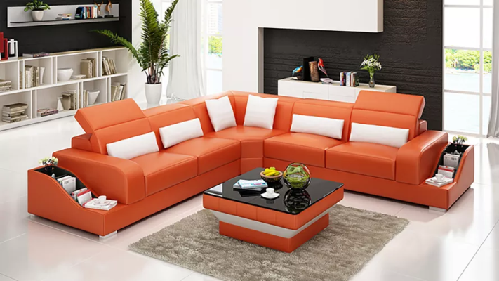 Ledersofa Couchen Design Wohnzimmer Günstige Polster Möbel Sitzgarnitur Sofa Neu