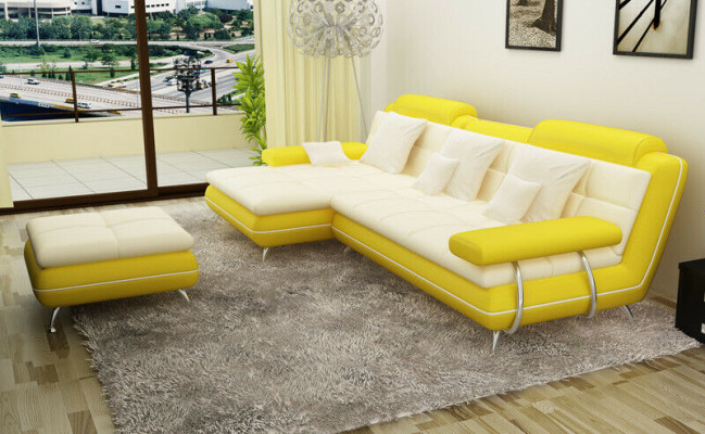 Garnitur L Form Exclusive Wohnzimmer Couch Poster Couchen Sofa