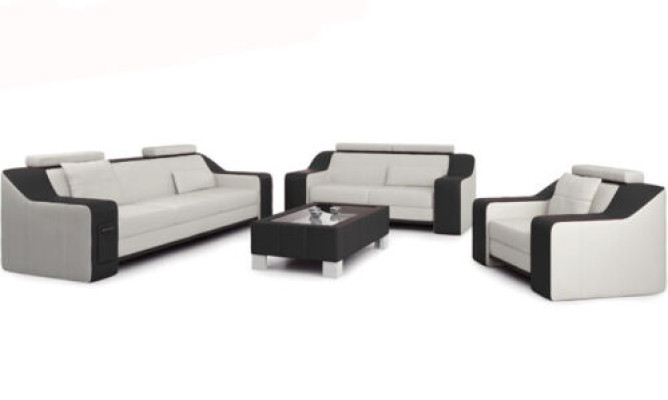 Ledersofa Couch Wohnlandschaft 3+2+1 Sitzer Garnitur Modern Sofa Garnituren neu