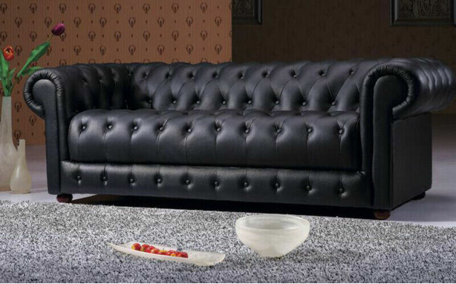 Chesterfield Couchen Sofas Leder 3+2 Sitzer Sofagarnitur Garnituren Set