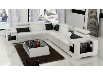 Designer Sofa Couch Ecksofa Leder Wohnlandschaft Textil Polster Garnitur