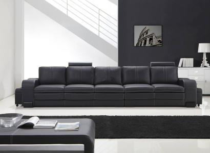 Design Polster Luxus Sitz Sofa Couch Leder Textil Sofa 5 Sitzer Fünfsitzer xlmoebel