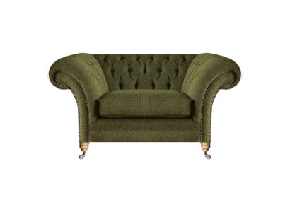 Luxus Sessel Modern Grün Wohnzimmer Polstermöbel Textil Sitz Chesterfield